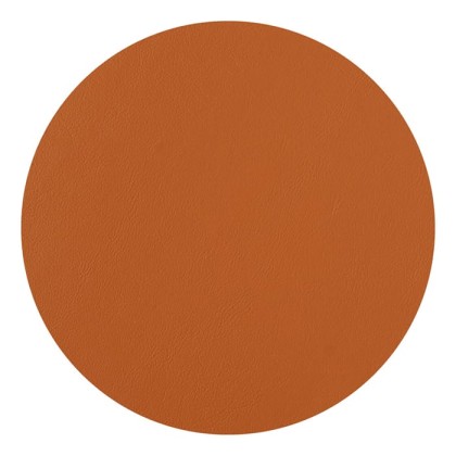 ADJ Плейсмат 35см., круглый, натуральная кожа, цвет: коньяк/бордо