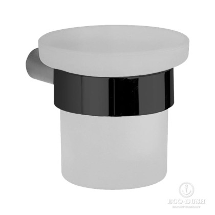 Cisal System Стакан подвесной, цвет: матовое стекло/черный матовый