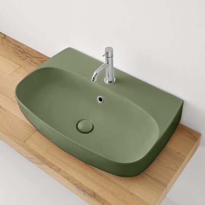 Kerasan Nolita Раковина 70х45 см, 1 отв., подвесная/накладная, цвет: Verde muschio