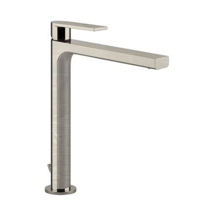 Gessi Emporio Via manzoni Смеситель для раковины, на 1 отв, высокий, с донным клапаном, цвет: Finox Brushed Nickel