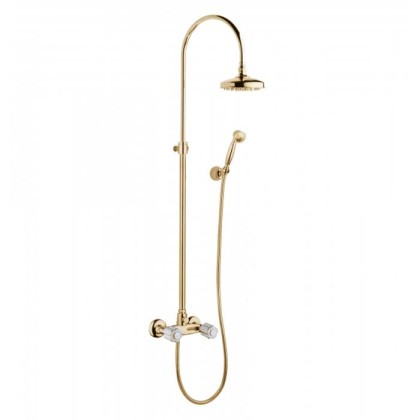 Смеситель для душа Bongio Fleur Blanc, цвет: золото/белый фарфор