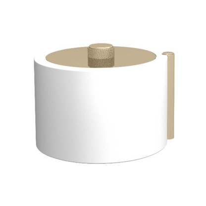 Bertocci Easy Контейнер с крышкой, композит, отделка "медовые соты", цвет: белый матовый/никель