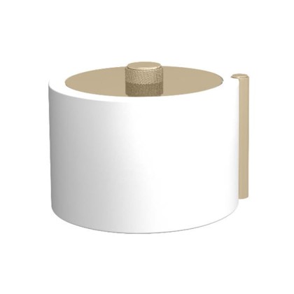 Bertocci Easy Контейнер с крышкой, композит, отделка "медовые соты", цвет: белый матовый/никель