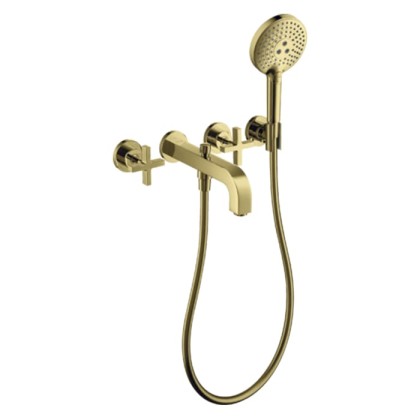 Axor Citterio Смеситель для ванны, встраиваемый, с ручным душем, цвет: полированное золото