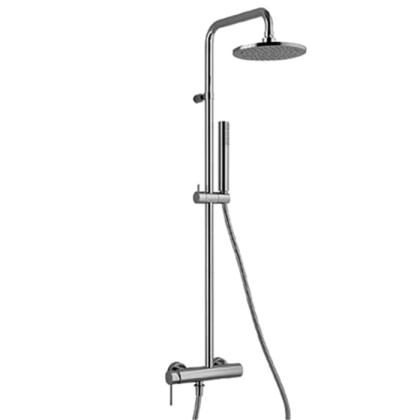 Fantini Nostromo Душевая стойка, с верхнем душем 20см., с ручным душем и смесителем, цвет: хром