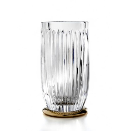 3SC ELEGANCE Стакан настольный, цвет: прозрачный хрусталь/золото 24к.