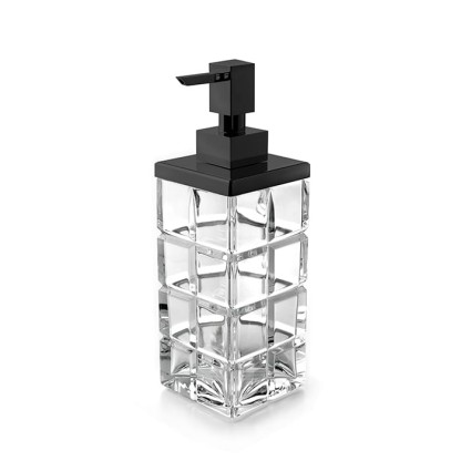 3SC Palace Дозатор для жидкого мыла,  настольный, цвет: прозрачный хрусталь/черный матовый