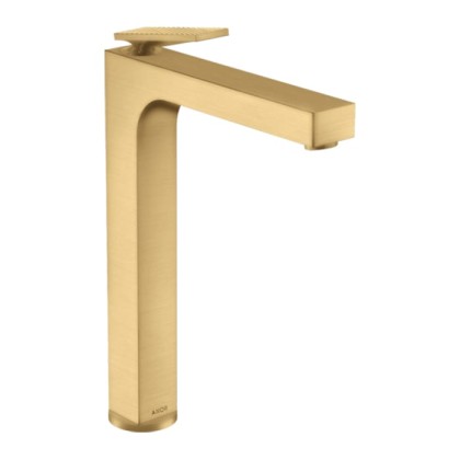 Axor Citterio Смеситель для раковины 280, на 1 отв., излив h28см., высокий, с текстурой, цвет: шлифованное золото