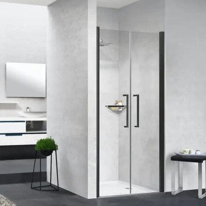 Novellini Young Душевая дверь 97-101х200см., распашная двойная дверь, в нишу, цвет: черный