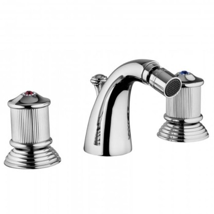 Смеситель для биде Bongio Impero, цвет: хром/blue and red swarovski