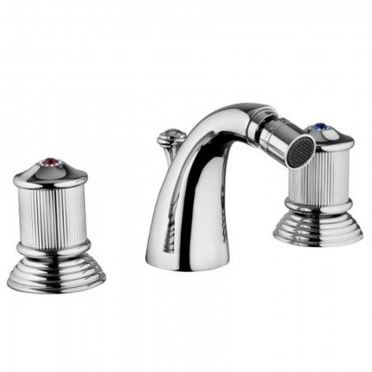 Смеситель для биде Bongio Impero, цвет: хром/blue and red swarovski