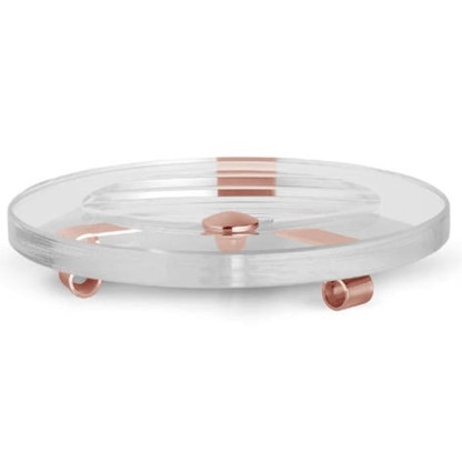 Bertocci Cinquecento Мыльница настольная, цвет: прозрачное стекло/розовое золото