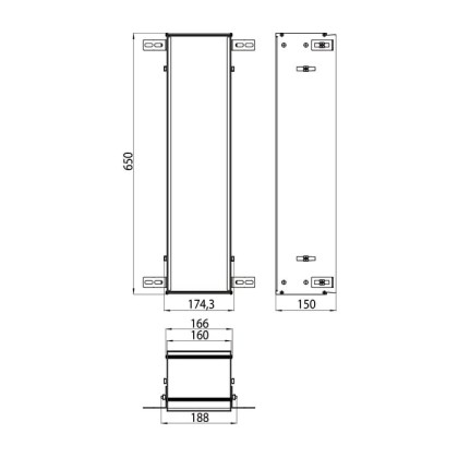 EMCO Asis Монтажная рама 17.4x65см., для встраиваемых модулей 150
