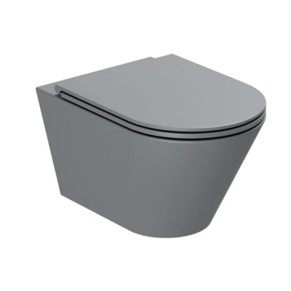 Azzurra Forma Унитаз подвесной 54х37х34см., безободковый, в комплекте с креплением, цвет: Antracite