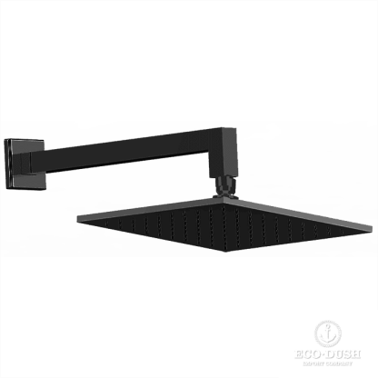 CISAL Shower Верхний душ 250х250 мм с настенным держателем L340 мм, цвет: черный матовый