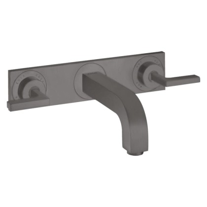 Axor Citterio Смеситель для раковины 226, встраиваемый, излив: 22.6см., ручка: рычаг, с панелью, цвет: шлифованный черный хром