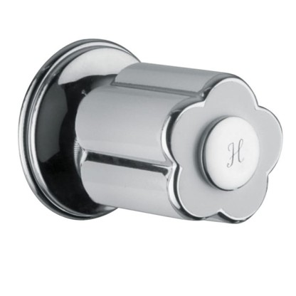 Bongio Fleur Blanc Запорный вентиль 3/4, цвет: хром/белый фарфор(