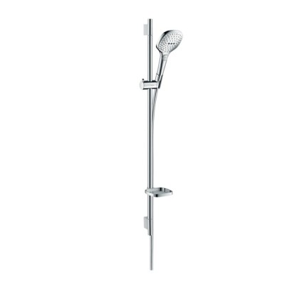 Hansgrohe Raindance Select E Душевой набор: штанга 90см., ручной душ 120, 3jet (Rain, RainAir, WhirlAir), EcoSmart, мыльница, шланг, цвет: белый/хром
