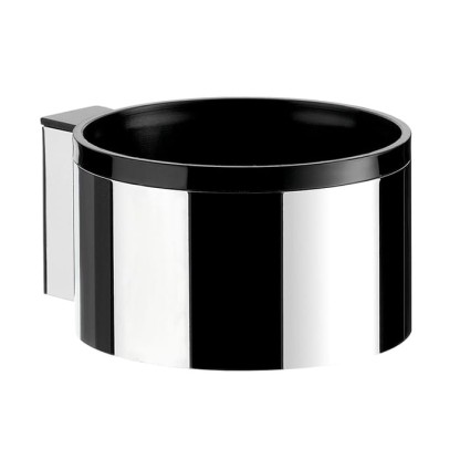 EMCO System2 Держатель для фена, вставка черная, подвесной, цвет: хром