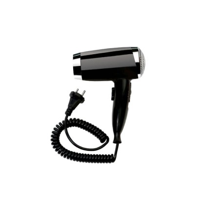 EMCO System2 Фен со спиральным шнуром и вилкой, 1600Вт, подвесной, цвет: хром/черный