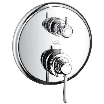 Axor Montreux, Термостат с запорным вентилем, СМ, с рычаговой рукояткой, внешняя часть, цвет: хром