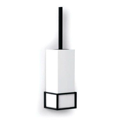 Bertocci Officina 02 Туалетный ёршик, напольный композит, цвет: белый матовый/черный матовый