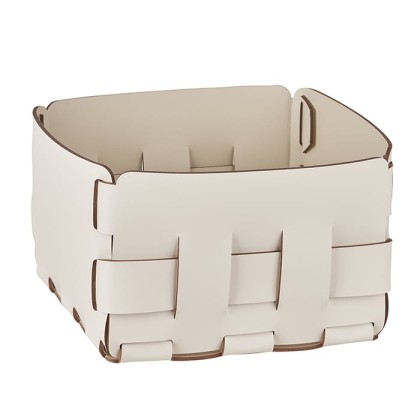 ADJ Корзинка Mini Bottega, 19x19xH13 см., цвет: белый/панна котта