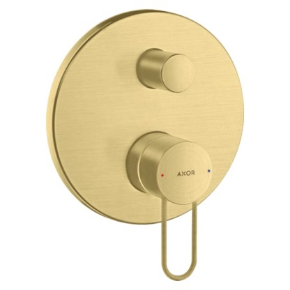 Axor Uno Смеситель для ванны, встраиваемый, с переключателем на 2 потока, со встроенной защитной комбинацией, цвет: шлифованная медь