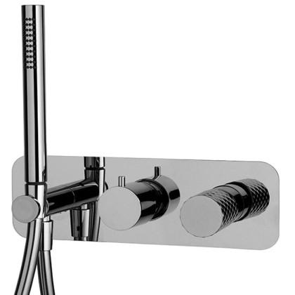Fima Carlo Frattini Spillo Tech Смеситель для душа, встраиваемый, на 2 источника, с ручным душем, цвет: хром