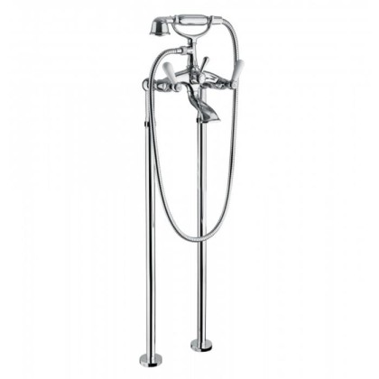 Смеситель для ванны Bongio Oxford Lux, цвет: хром/белый фарфор