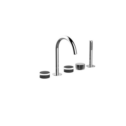 Fantini Nice Смеситель для ванны, набортный, 5 отв., излив: 183 мм, цвет: хром