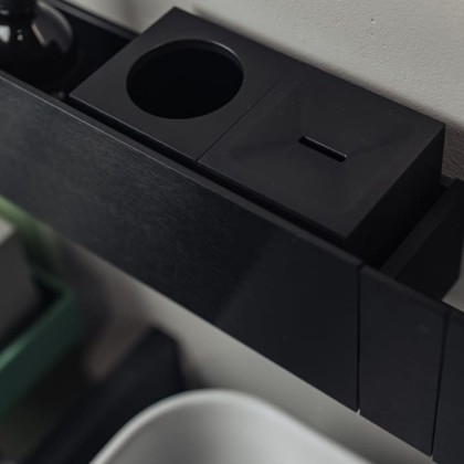 Agape Sen Стакан для зубной пасты, подвесной, цвет: черный матовый