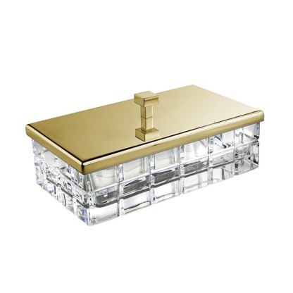 3SC Palace Коробочка универсальная, 23х12,5хh10см, с крышкой, настольная, цвет: Ambro хрусталь/золото 24к. Lucido