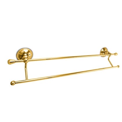 Nicolazzi Cristallo Di Rocca Полотенцедержатель двойной 52 см, подвесной, цвет: золото