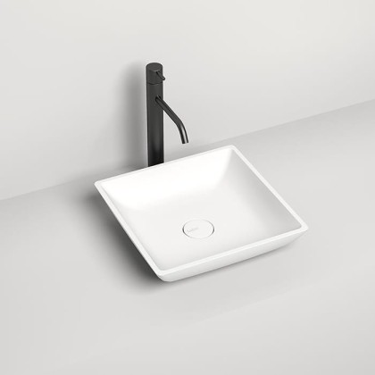 Salini Callista Раковина накладная 38х38х8.5cм, без отв., без перелива, S-Sense, цвет: белый глянцевый