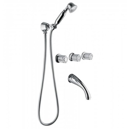 Смеситель для ванны Bongio Fleur Blanc, цвет: хром/белый фарфор