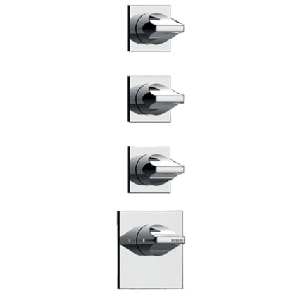 Bossini Apice Смеситель для душа встраиваемый, термостатический, 3 запорных вентиля, внешняя часть, цвет хром