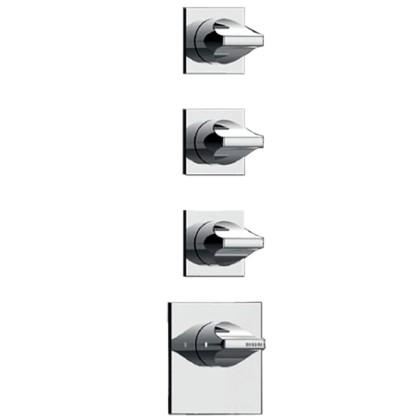 Bossini Apice Смеситель для душа встраиваемый, термостатический, 3 запорных вентиля, внешняя часть, цвет хром