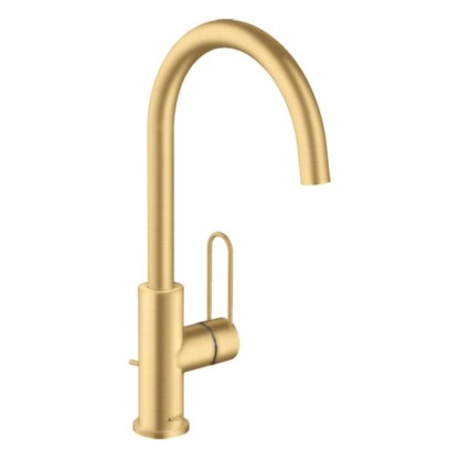 Axor Uno Смеситель для раковины 240, на 1 отв., высокий, цвет: шлифованное золото