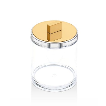 Decor Walther Sky DMD M Баночка универсальная 9.5x12см, с крышкой, акрил, настольная, цвет: золото