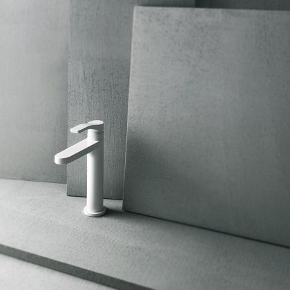 Fantini AL/23 Смеситель для раковины, 1 отв., излив: 120 мм, цвет: белый матовый