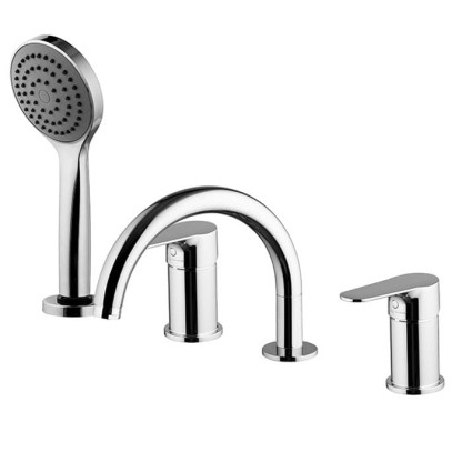Fima Carlo Frattini Serie 22 Смеситель на борт ванны, на 4 отв., с ручным душем, цвет: хром