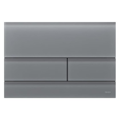 TECEsquare II, панель смыва с двумя клавишами металлическая, цвет: стекло серое сатинированное