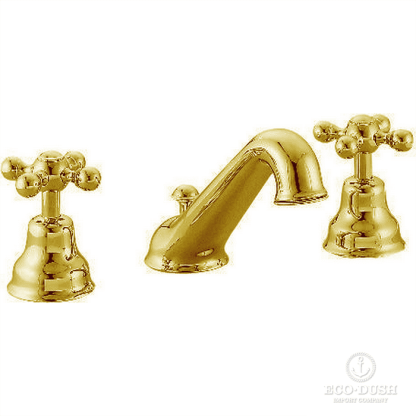 CISAL Arcana Ceramic Смеситель для раковины на 3 отверстия с донным клапаном, цвет: золото