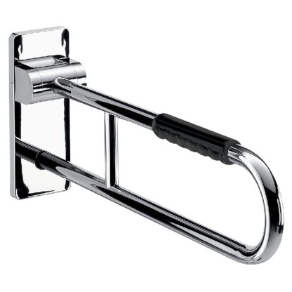 EMCO System2 Поручень складной, с черный вставкой, 600мм, подвесной, цвет: хром