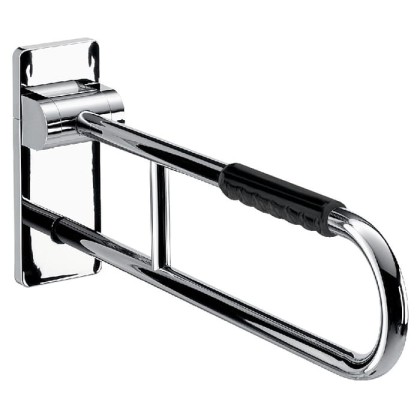 EMCO System2 Поручень складной, с черный вставкой, 600мм, подвесной, цвет: хром