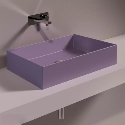 Simas Agile Раковина 60х40см., накладная, без перелива, без отв., цвет: Prugna matt