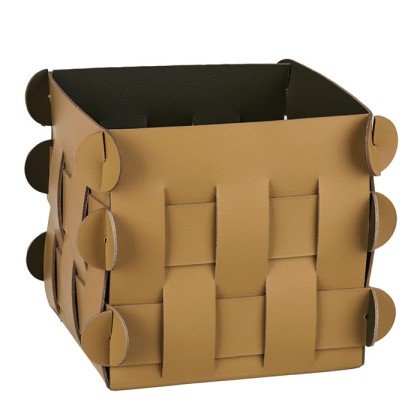 ADJ Корзинка Shlesser, 13x13xH13 см., цвет: горчичный/оливковый