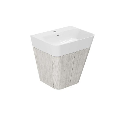 Azzurra Build Тумба подвесная 59х47х65см, с 1 ящиком, с раковиной, цвет: Olmo bianco