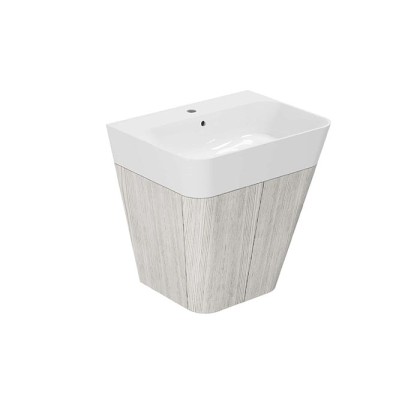 Azzurra Build Тумба подвесная 59х47х65см, с 1 ящиком, с раковиной, цвет: Olmo bianco